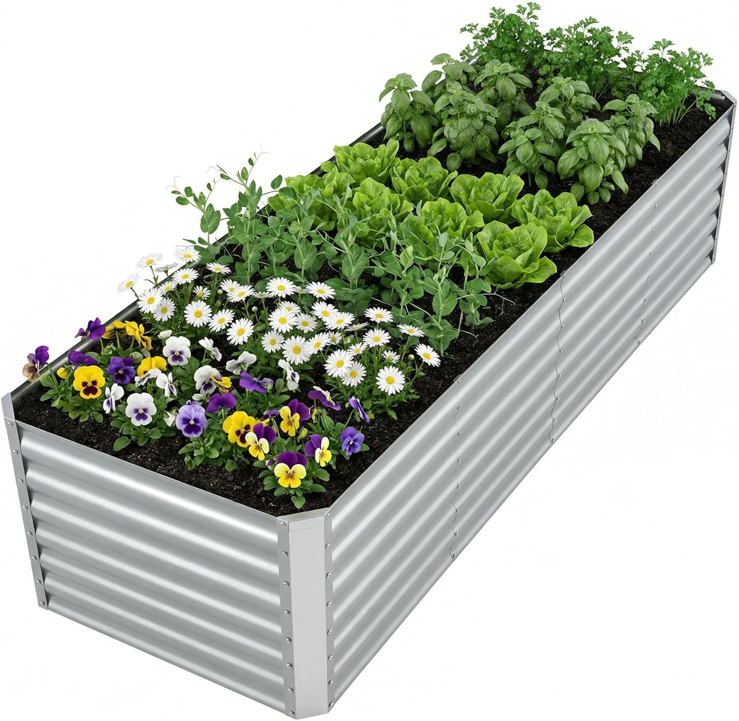 Raised Garden Bed - Fioriera Rialzata in Metallo Zincato per