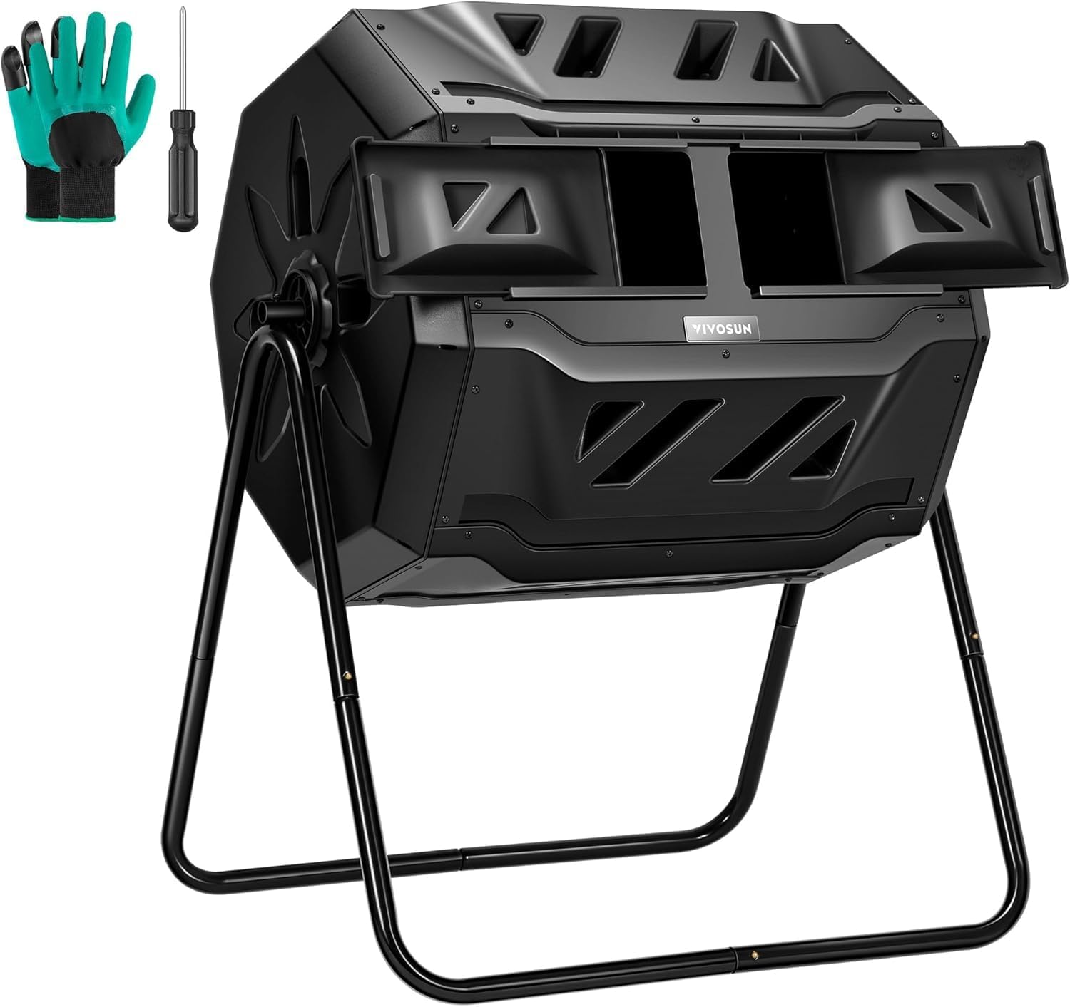 Compost Bin - Compostiera rotante doppia VIVOSUN per esterni,