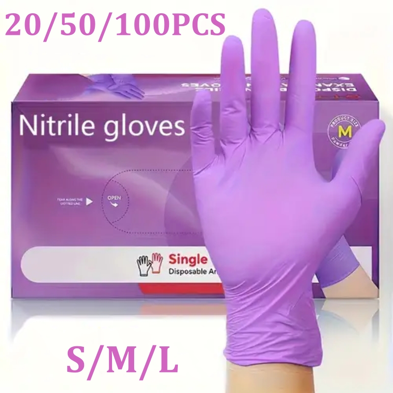 Garden Gloves - 50/100PCS Guanti in nitrile viola monouso