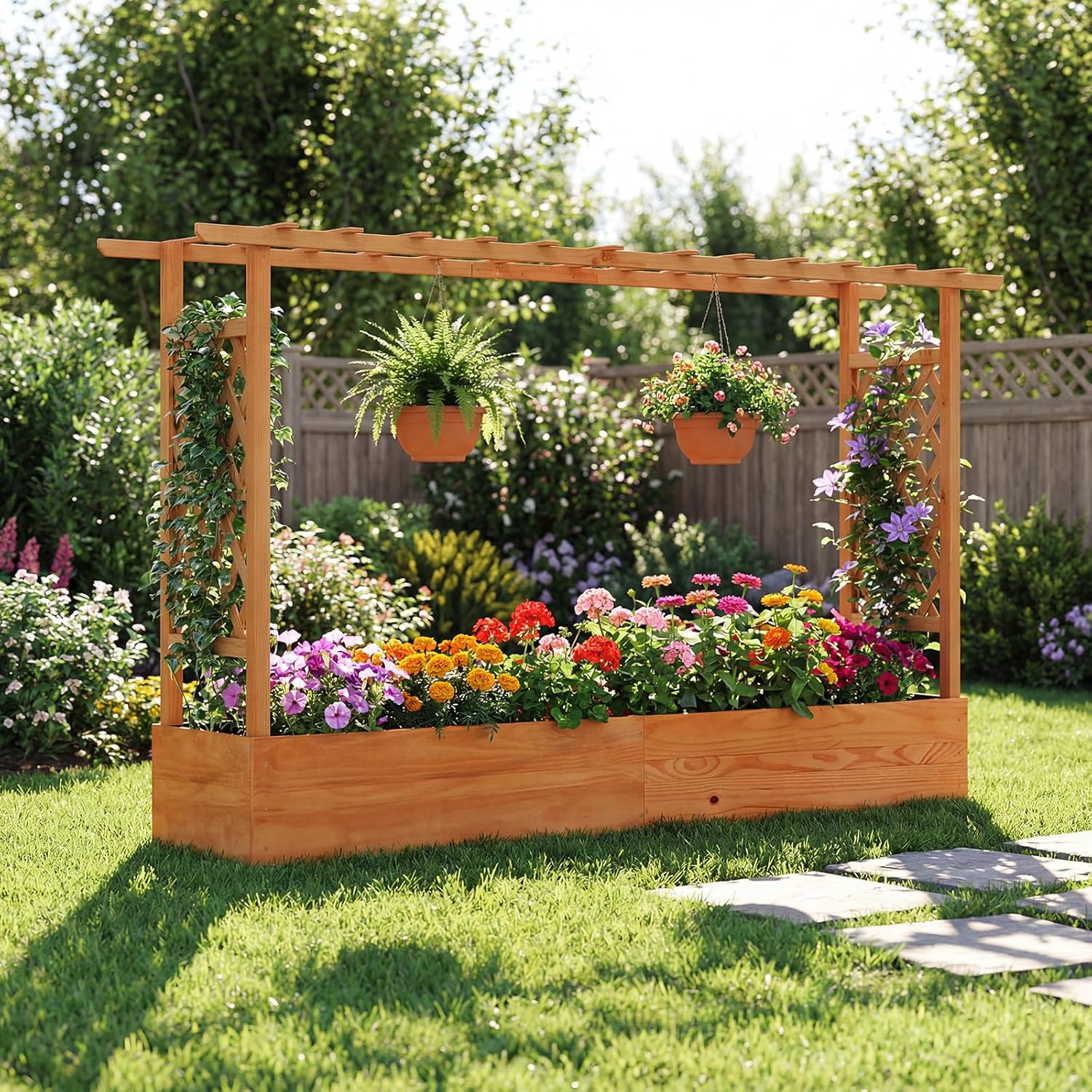 Raised Garden Bed - Fioriera Rialzata da Esterno per Patio,