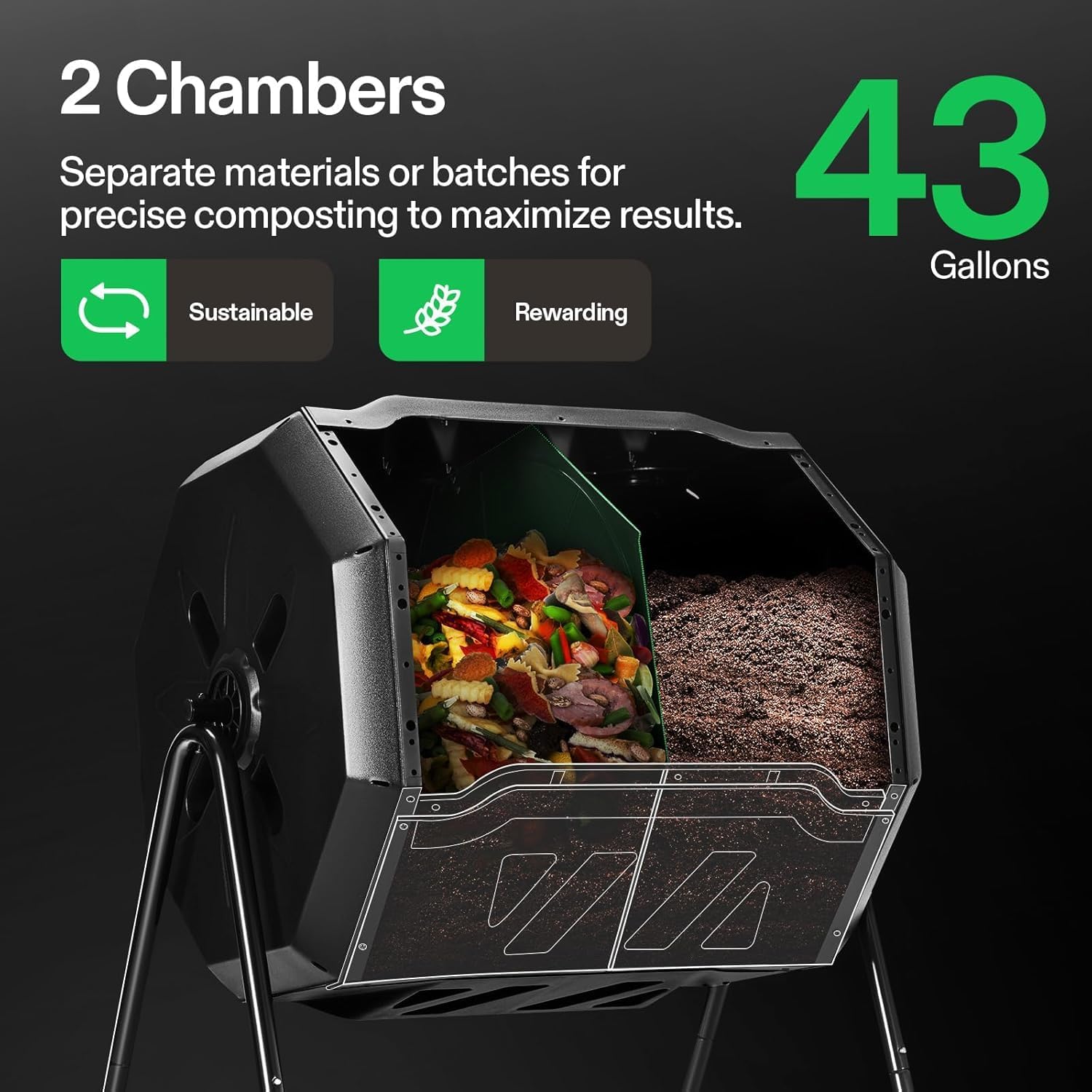 Compostiera rotante doppia VIV - Compost Bin recensione e prezzo
