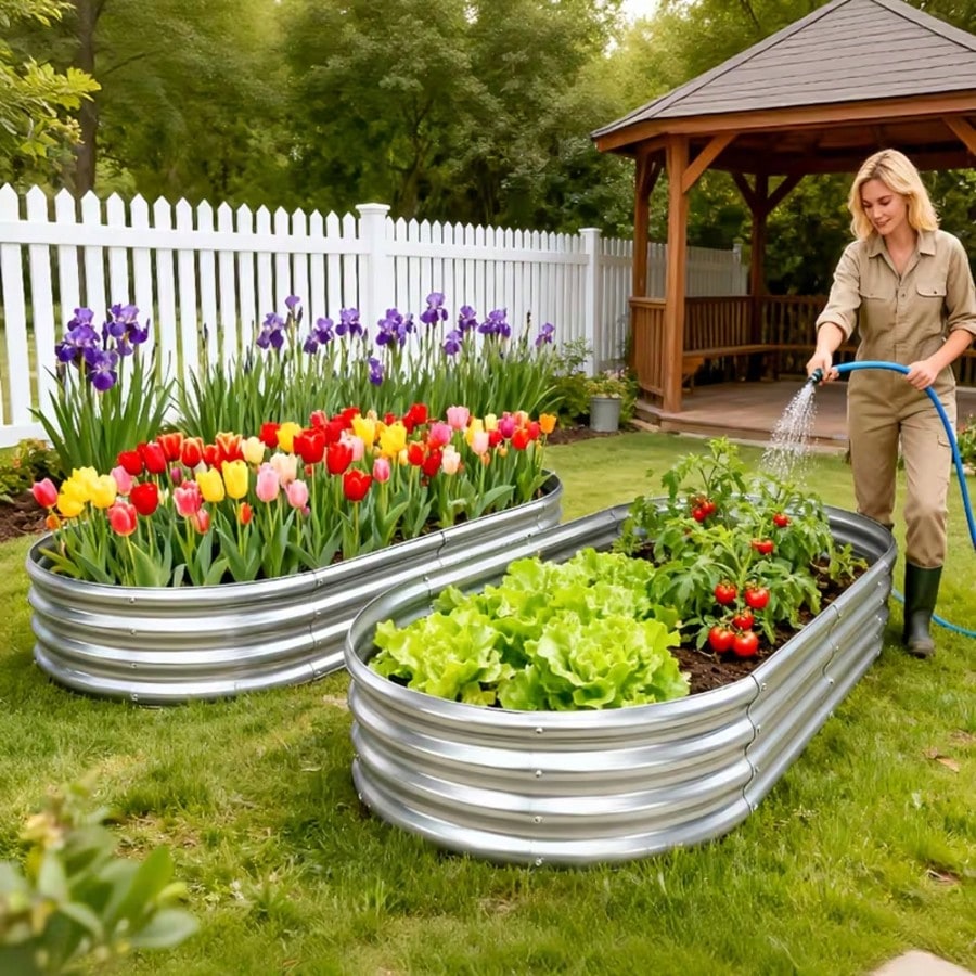 2 pezzi di fioriere ovali zinc - Raised Garden Bed recensione e prezzo